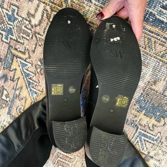 Stuart Weitzman Reserve Black Leather Over the Knee Boots Size - Picture 10 of 12